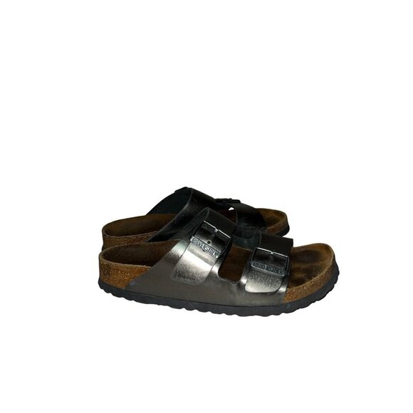 Birkenstock Metallic Leather Sandals With Double Adjustable Straps Womens Size 8 - Picture 12 of 13